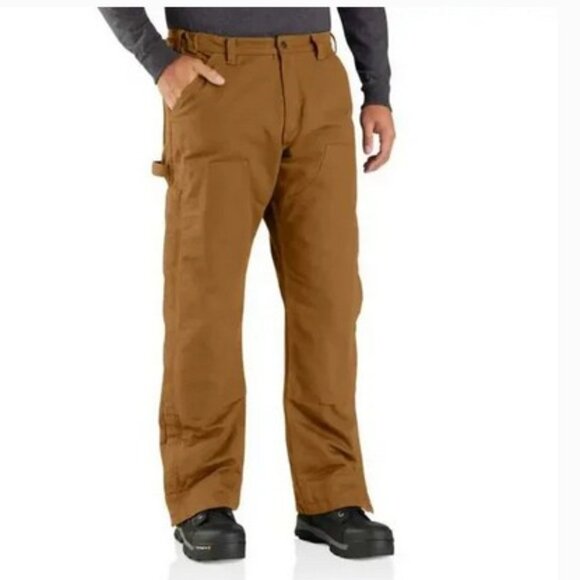 Carhartt Washed Duck Insulated Pant Tall Loose Fit Zip Leg OB5471-M Men’s L, - Picture 5 of 6